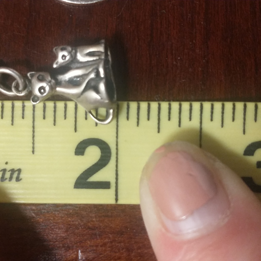 Silver SS925 Kitty Cat & Mama Cat 3-D Charm For Bracelet Or Pendant For Necklace - Picture 2 of 11